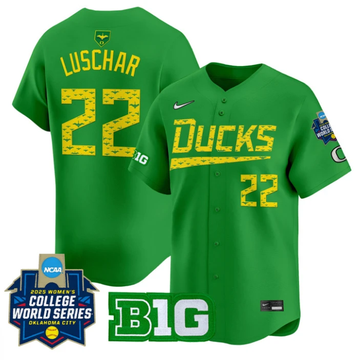 Kai Luschar Jersey #22 Oregon Ducks Softball 2025 World Series Stitched Green by My Store