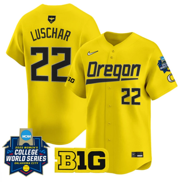 Kai Luschar Jersey #22 Oregon Ducks Softball 2025 World Series Stitched Yellow by My Store