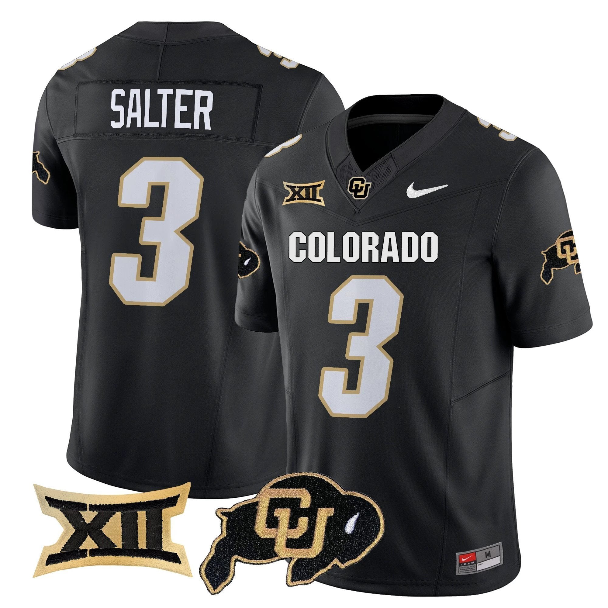 Kaidon Salter Jersey #3 Colorado Buffaloes 2025 Vapor Limited Stitched Black by My Store
