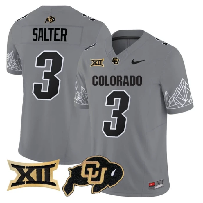 Kaidon Salter Jersey #3 Colorado Buffaloes 2025 Limited V2 Stitched Gray by My Store