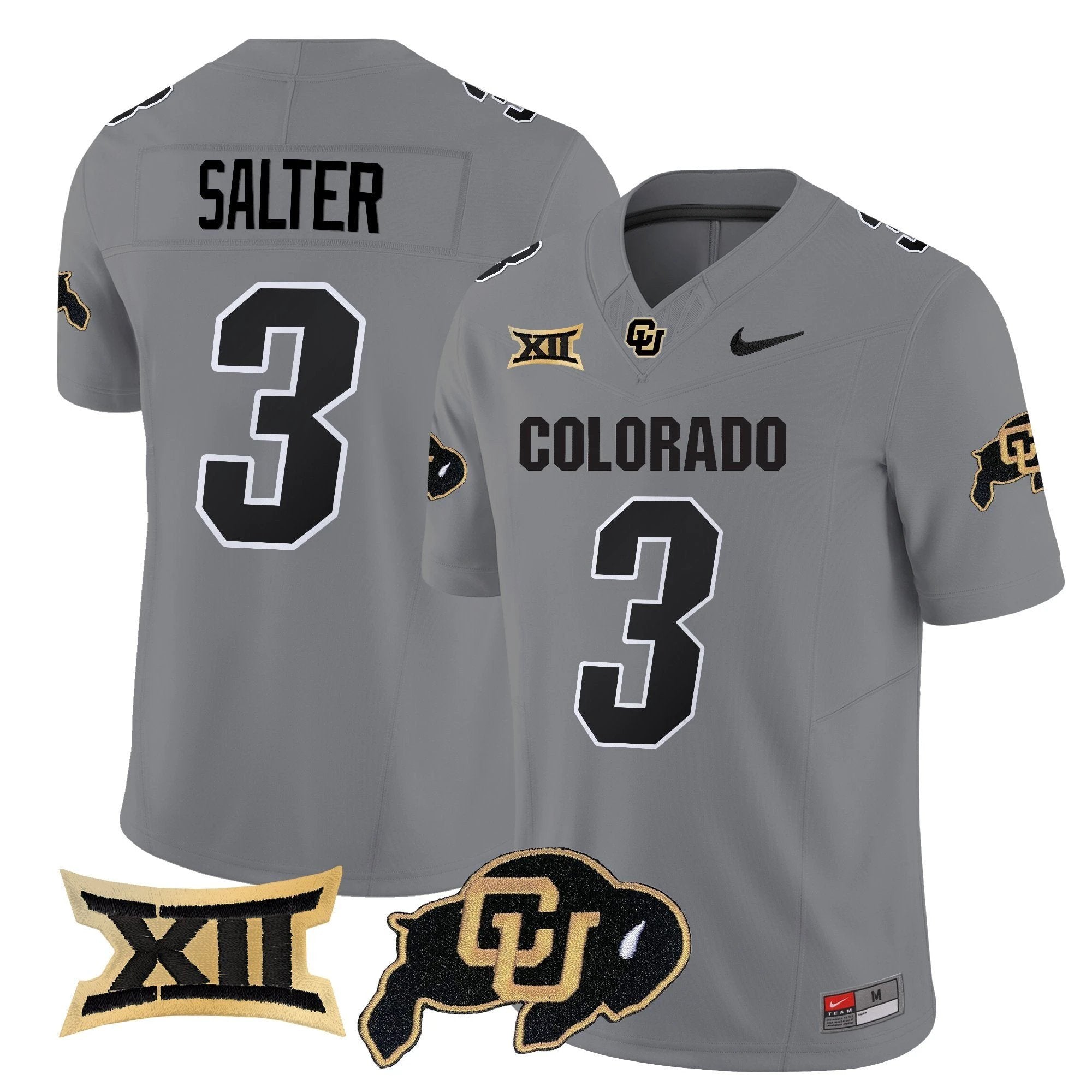 Kaidon Salter Jersey #3 Colorado Buffaloes 2025 Vapor Limited Stitched Gray by My Store