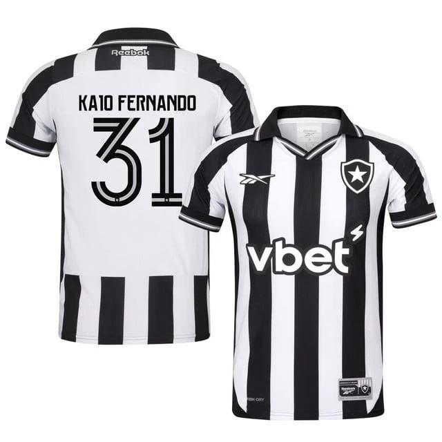 Kaio Pantaleao #31 Botafogo 2025-26 Home Jersey – Black White by Soccer Jersey