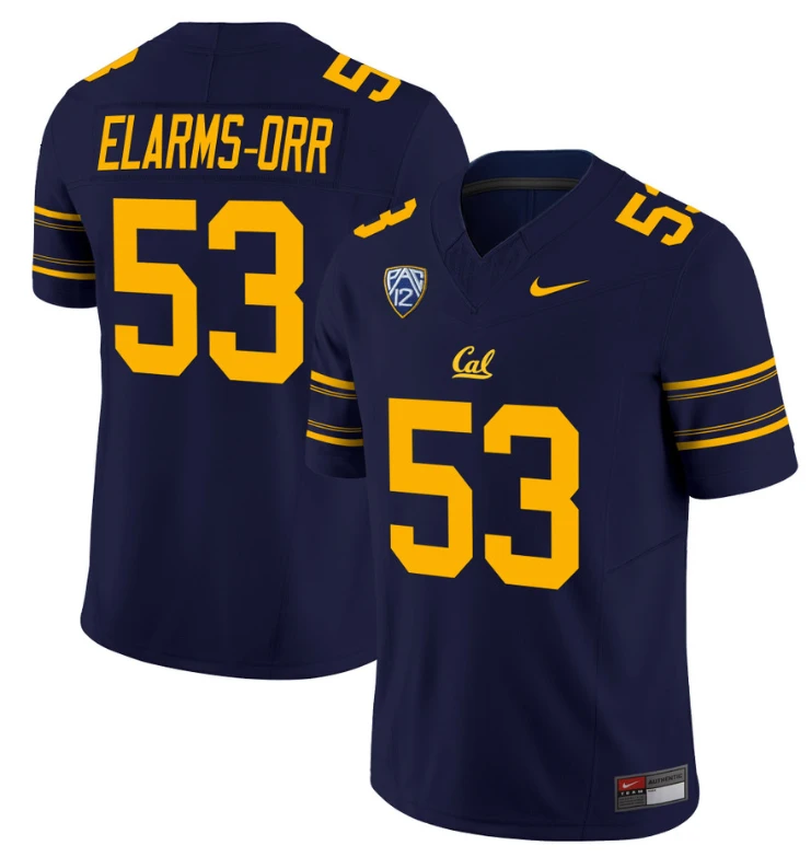 Kaleb Elarms-Orr Jersey #53 California Golden Bears Limited Stitched Navy by NCAA Football Jersey