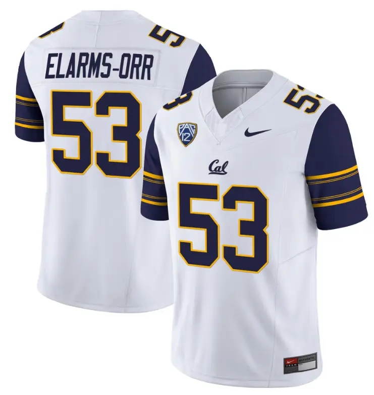Kaleb Elarms-Orr Jersey #53 California Golden Bears Limited Stitched White by NCAA Football Jersey