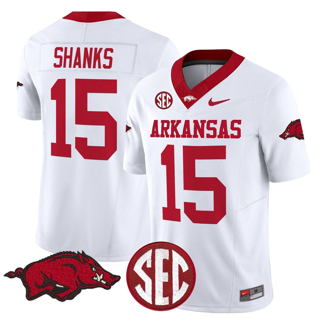 Kam Shanks Jersey #15 Arkansas Razorbacks Limited Stitched White by My Store