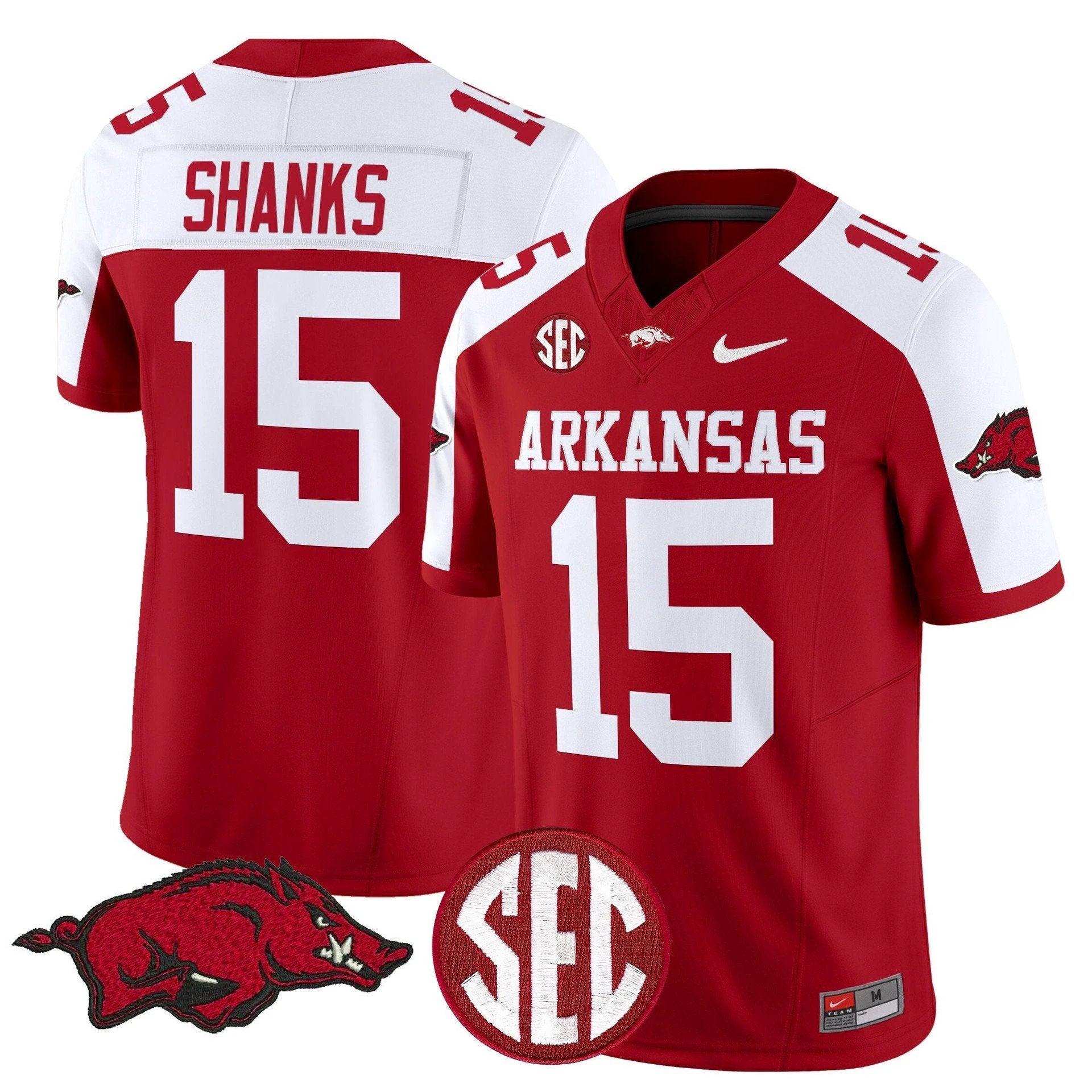 Kam Shanks Jersey #15 Arkansas Razorbacks Limited Stitched by My Store NCAA Football Jerseys