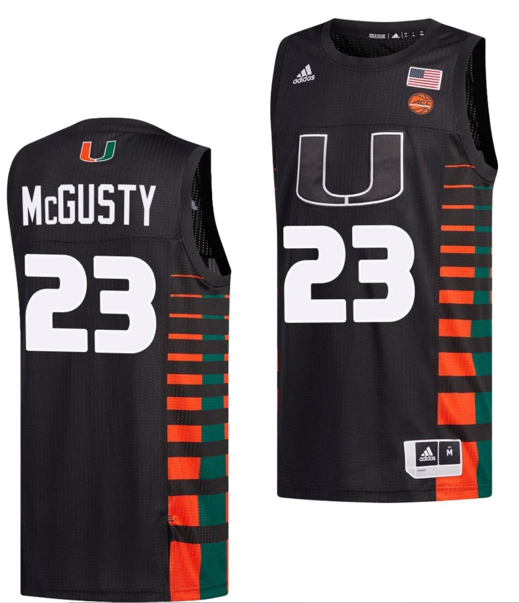 Kameron McGusty Jersey Miami Hurricanes College Basketball Black #23 by My store basketball
