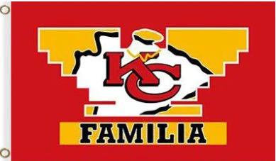 Kansas City Chiefs Familia Flag 3X5 Ft Polyester Banner USA 90x150cm by flagsjustdoit