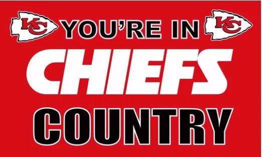 Kansas City Chiefs You Are In Country Flag 3X5 Ft Polyester Banner USA 90x150cm by flagsjustdoit