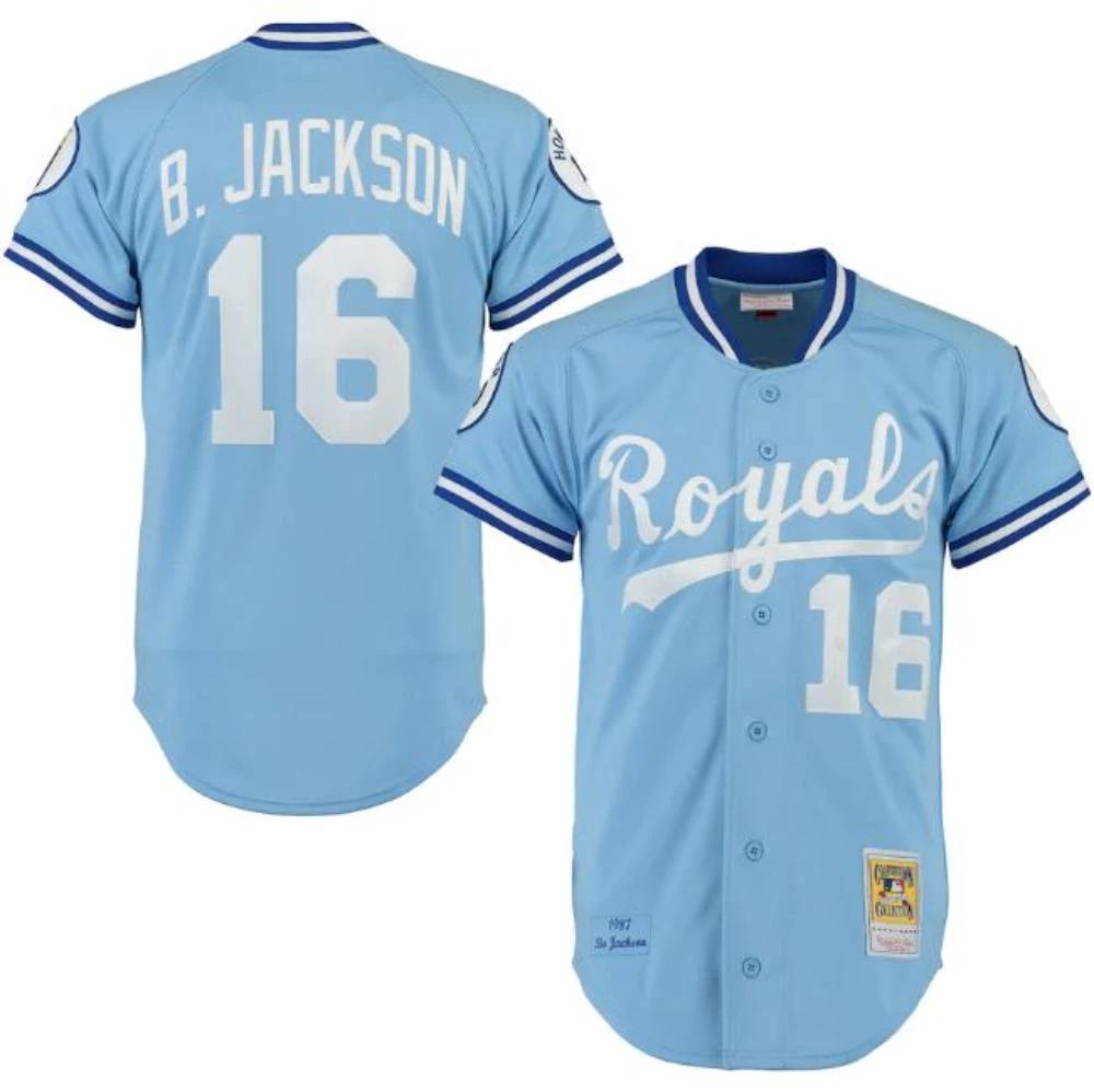 Kansas City Royals Bo Jackson Blue 1987 Throwback Jersey by My Store