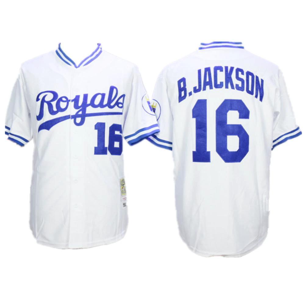 Kansas City Royals Bo Jackson White 1980 Throwback Jersey by My Store