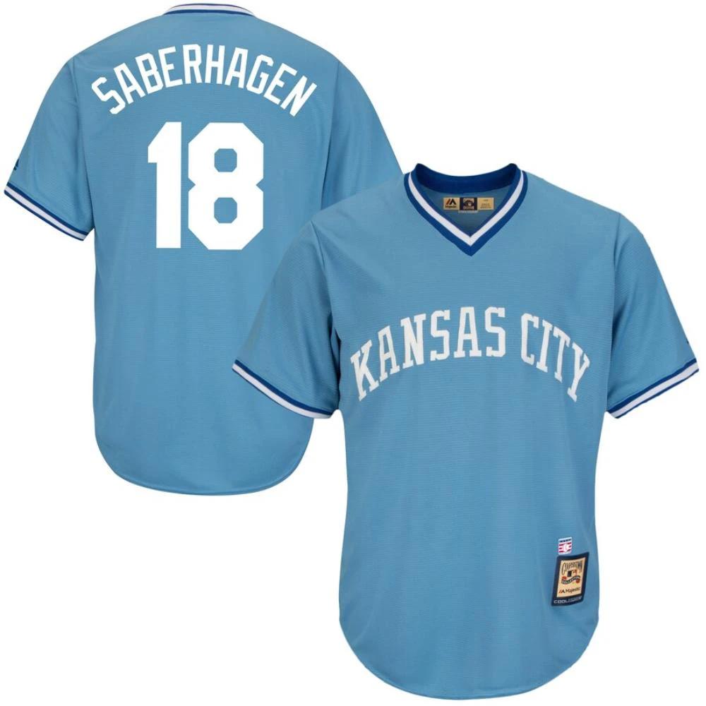 Kansas City Royals Bret Saberhagen Blue Throwback Pullover Jersey by My Store