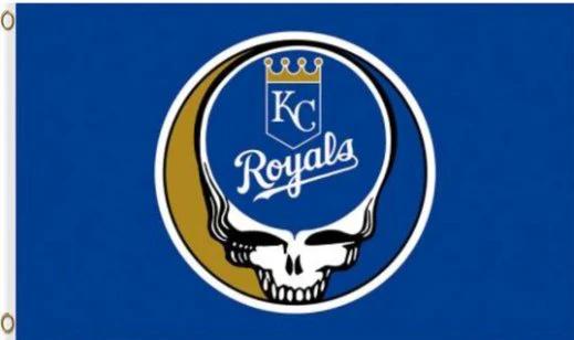 Kansas City Royals Dead Skull Flag 3X5Ft Banner USA Polyester with Brass Grommets by flagsjustdoit