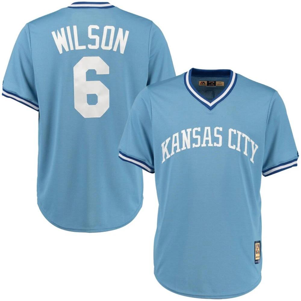 Kansas City Royals Willie Wilson Blue Throwback Pullover Jersey by My Store