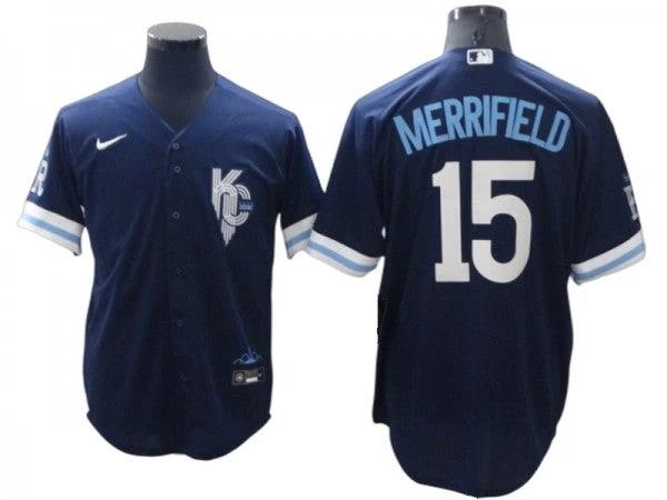 Kansas City Royals #15 Whit Merrifield Navy City Connect Jersey by My Store