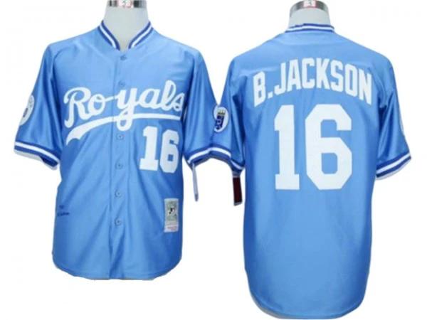Kansas City Royals #16 Bo Jackson Light Blue 1987 Throwback Jersey by My Store