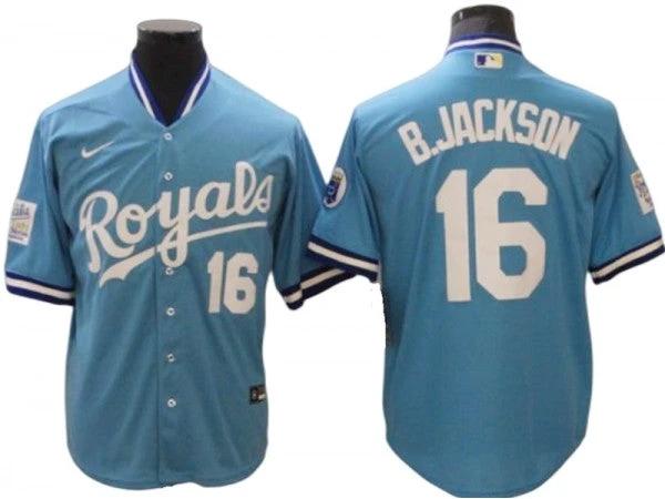 Kansas City Royals #16 Bo Jackson Light Blue Player Jersey by My Store