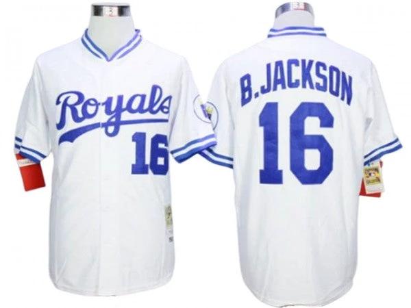 Kansas City Royals #16 Bo Jackson White Throwback Jersey by My Store
