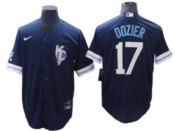 Kansas City Royals #17 Hunter Dozier Navy City Connect Jersey by My Store