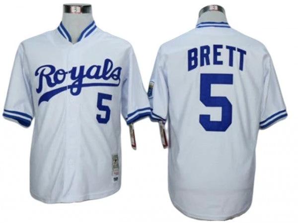 Kansas City Royals #5 George Brett White Throwback Jersey by My Store