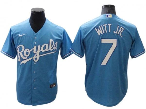 Kansas City Royals #7 Bobby Witt Jr. Light Blue Cool Base Jersey by My Store