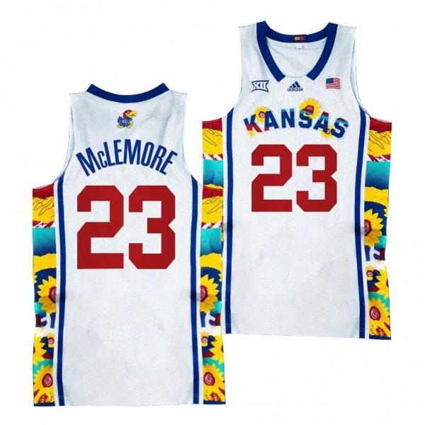 Kansas Jayhawks #23 Ben McLemore Jersey Sunflower Showdown White Basketball Jerseys by My store basketball