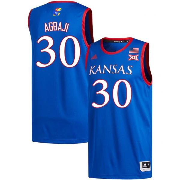 Kansas Jayhawks #30 Ochai Agbaji Jersey Royal Embroidery College Basketball Jerseys by My store basketball