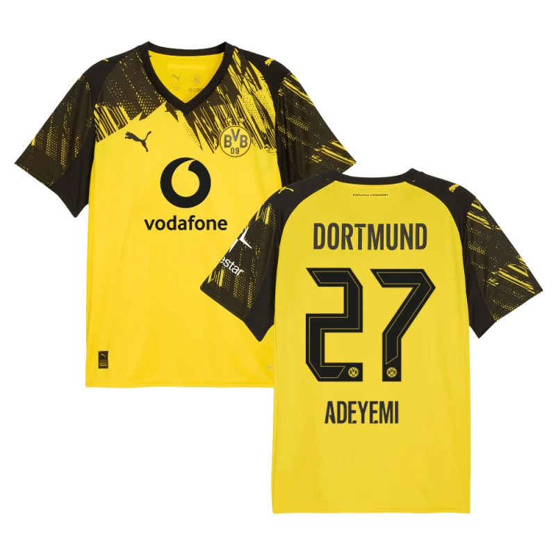 Karim Adeyemi #27 Borussia Dortmund 2025-26 Home Men Jersey – Yellow by Soccer Jersey