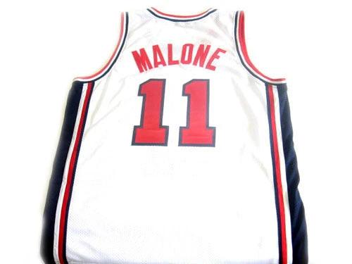 Karl Malone Jersey #11 Team USA BasketBall White by My store basketball