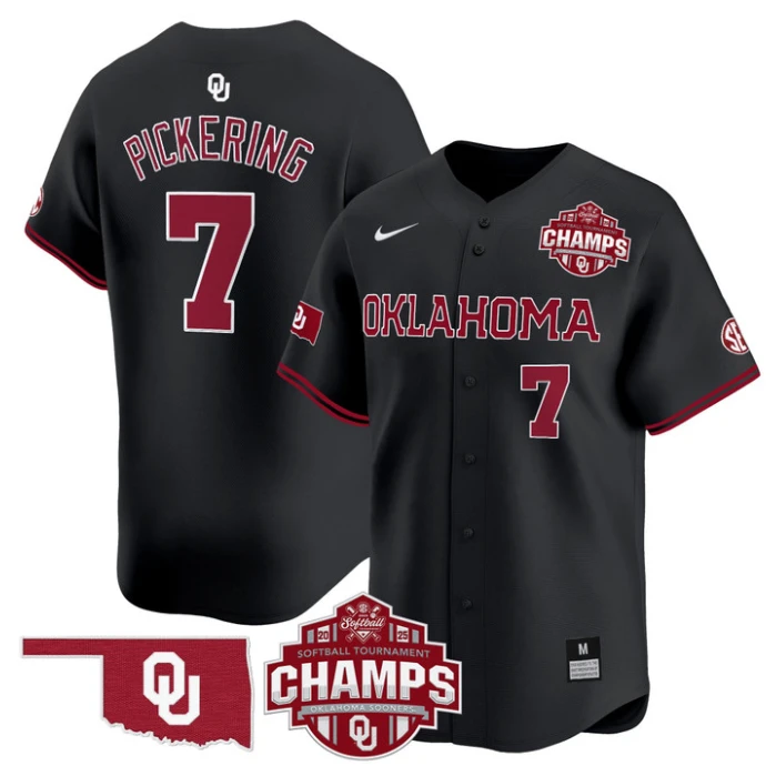 Kasidi Pickering Jersey #7 Oklahoma Sooners 2025 SEC Champions Patch Limited Stitched Black by My Store