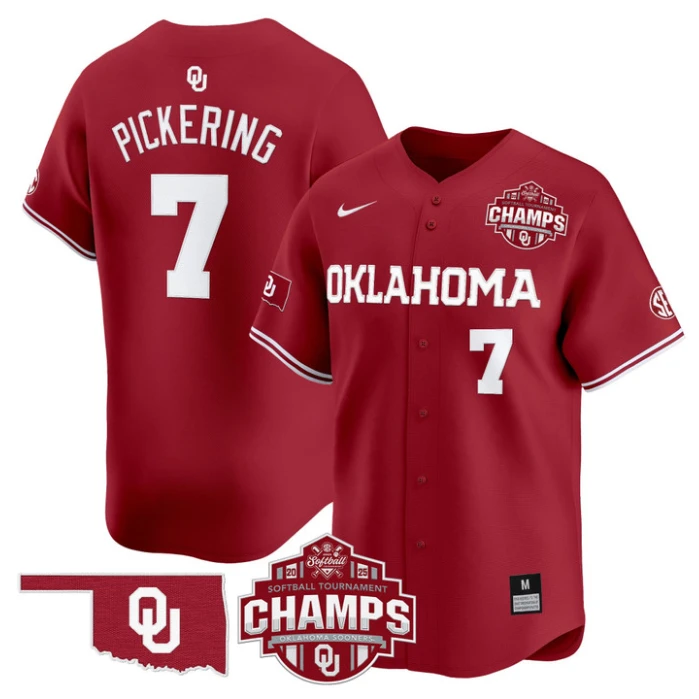 Kasidi Pickering Jersey #7 Oklahoma Sooners 2025 SEC Champions Patch Limited Stitched Crimson by My Store