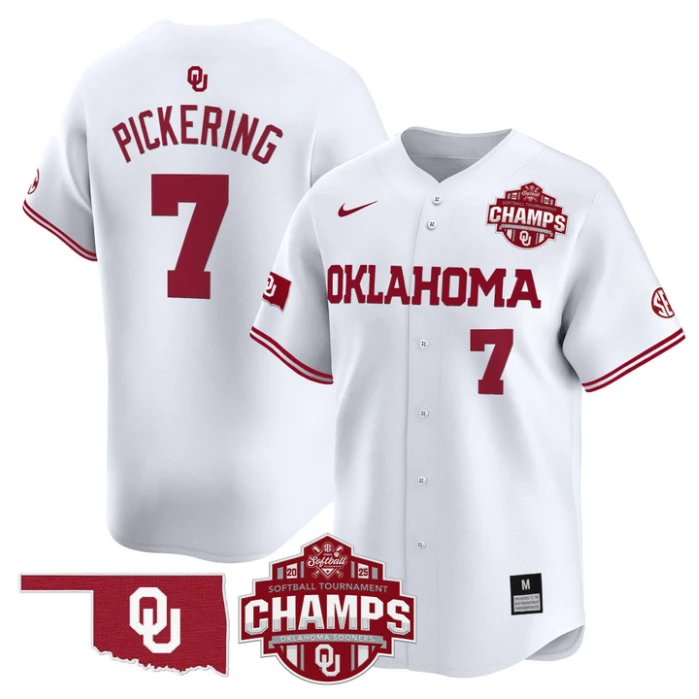 Kasidi Pickering Jersey #7 Oklahoma Sooners 2025 SEC Champions Patch Limited Stitched White by My Store