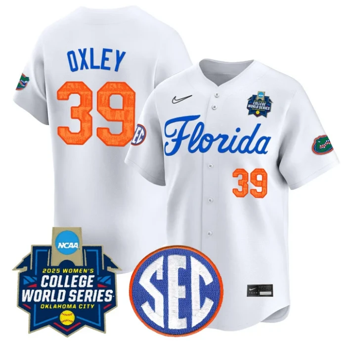 Katelynn Oxley Jersey #39 Florida Gators Softball 2025 World Series Stitched White by My Store