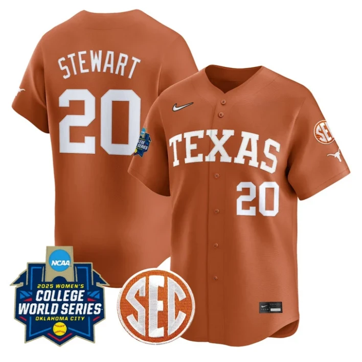 Katie Stewart Jersey #20 Texas Longhorns 2025 World Series Stitched Orange by My Store