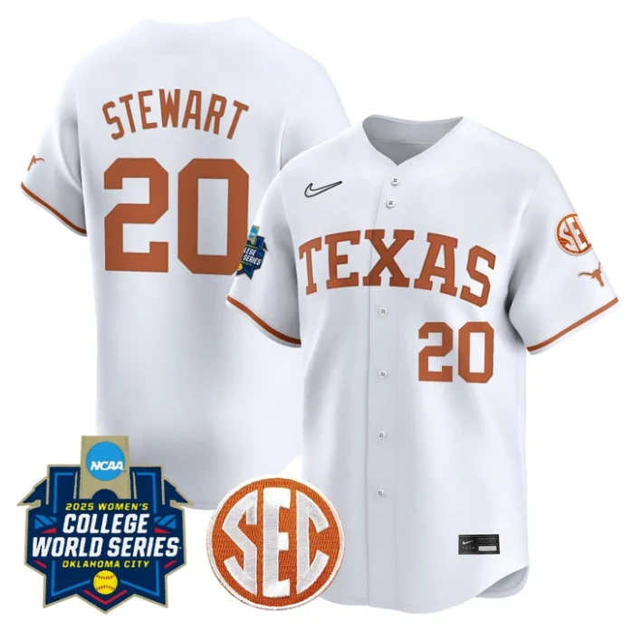 Katie Stewart Jersey #20 Texas Longhorns 2025 World Series Stitched White by My Store