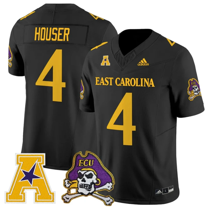 Katin Houser Jersey #4 East Carolina Pirates 2025 Limited Stitched by My Store NCAA Football Jerseys