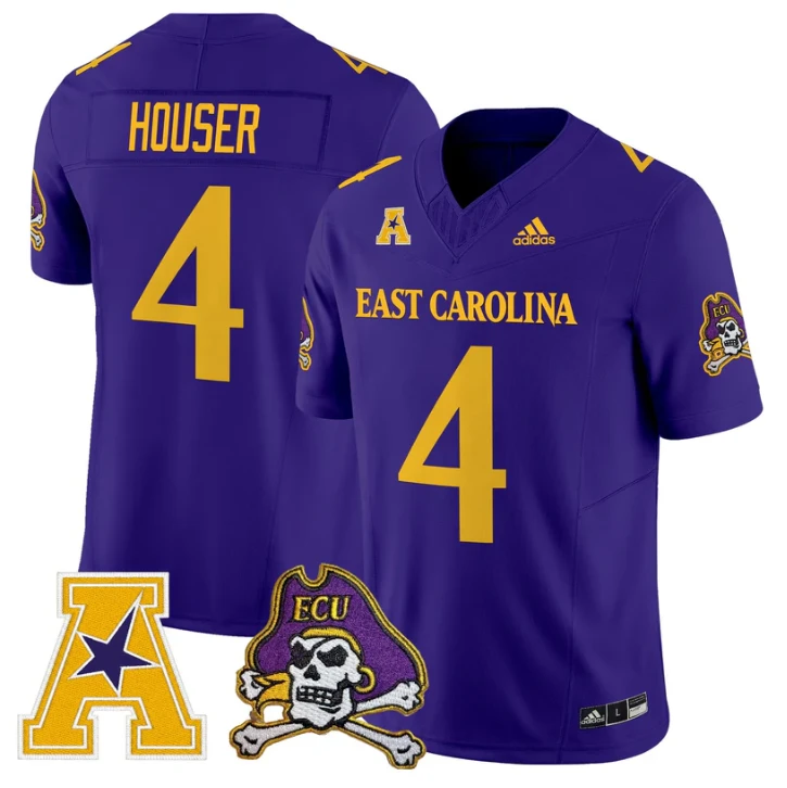 Katin Houser Jersey #4 East Carolina Pirates 2025 Limited Stitched by My Store NCAA Football Jerseys