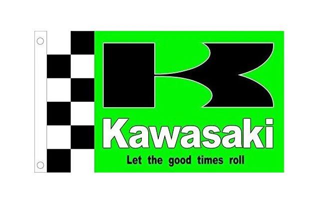 Kawasaki Flag Green 3X5 Ft Polyester Banner USA 90x150cm by flagsjustdoit