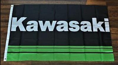 Kawasaki Racing Team Flag Black Green 3X5 Ft Polyester Banner USA 90x150cm by flagsjustdoit