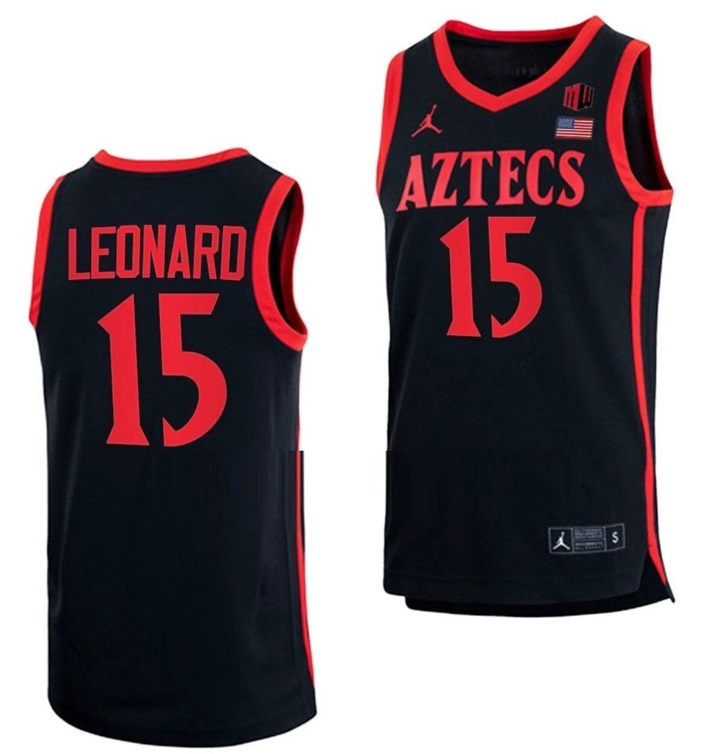 Kawhi Leonard Jersey San Diego State Aztecs College Basketball Black #15 by My store basketball