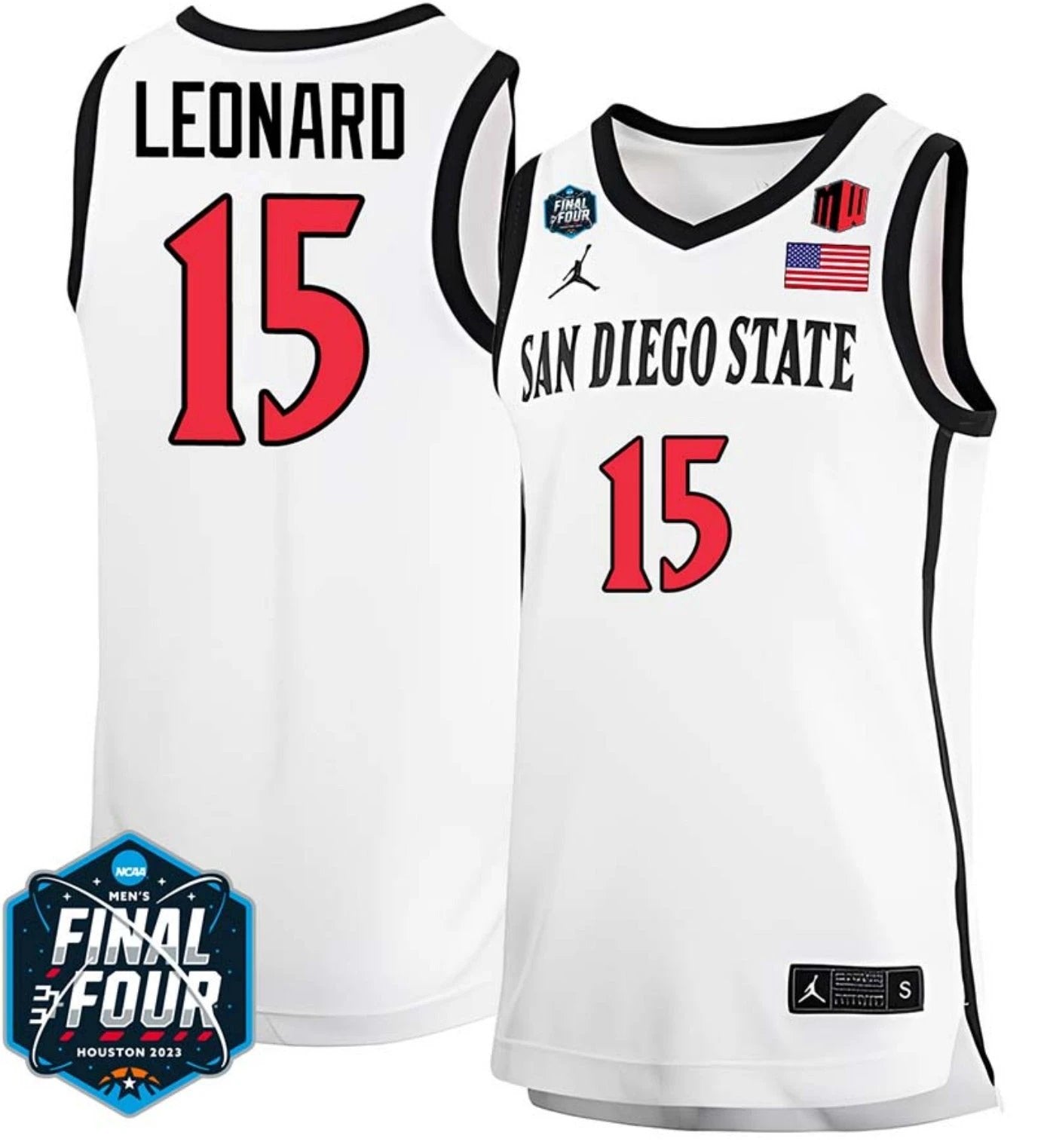Kawhi Leonard Jersey San Diego State Aztecs College Basketball 2023 NCAA Final Four White #15 by My store basketball