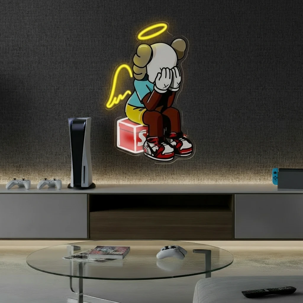 Kaws Neon Sign Bear LED Neon Sign for Wall Decor by Neonchics