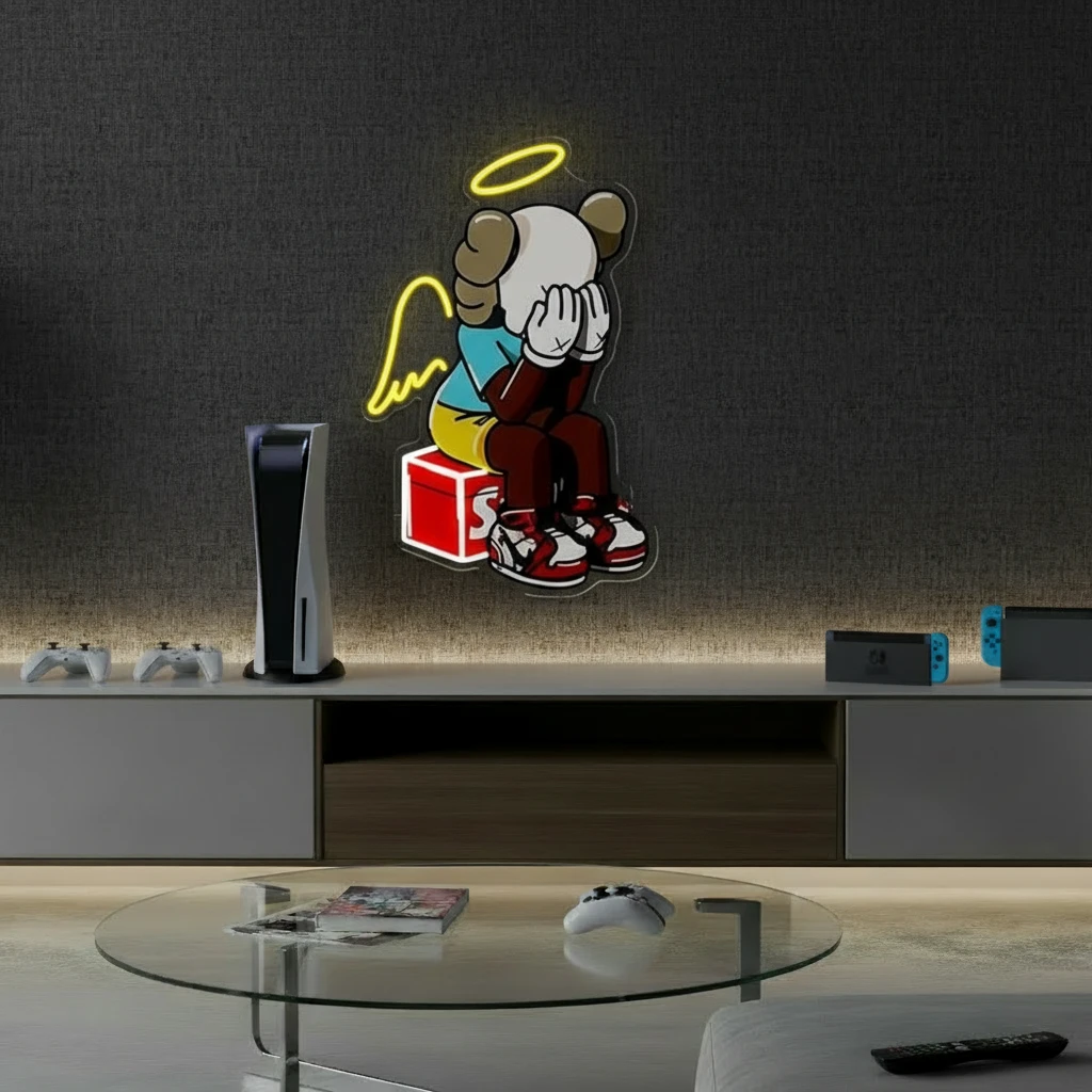 Kaws Neon Sign Bear LED Neon Sign for Wall Decor by Neonchics
