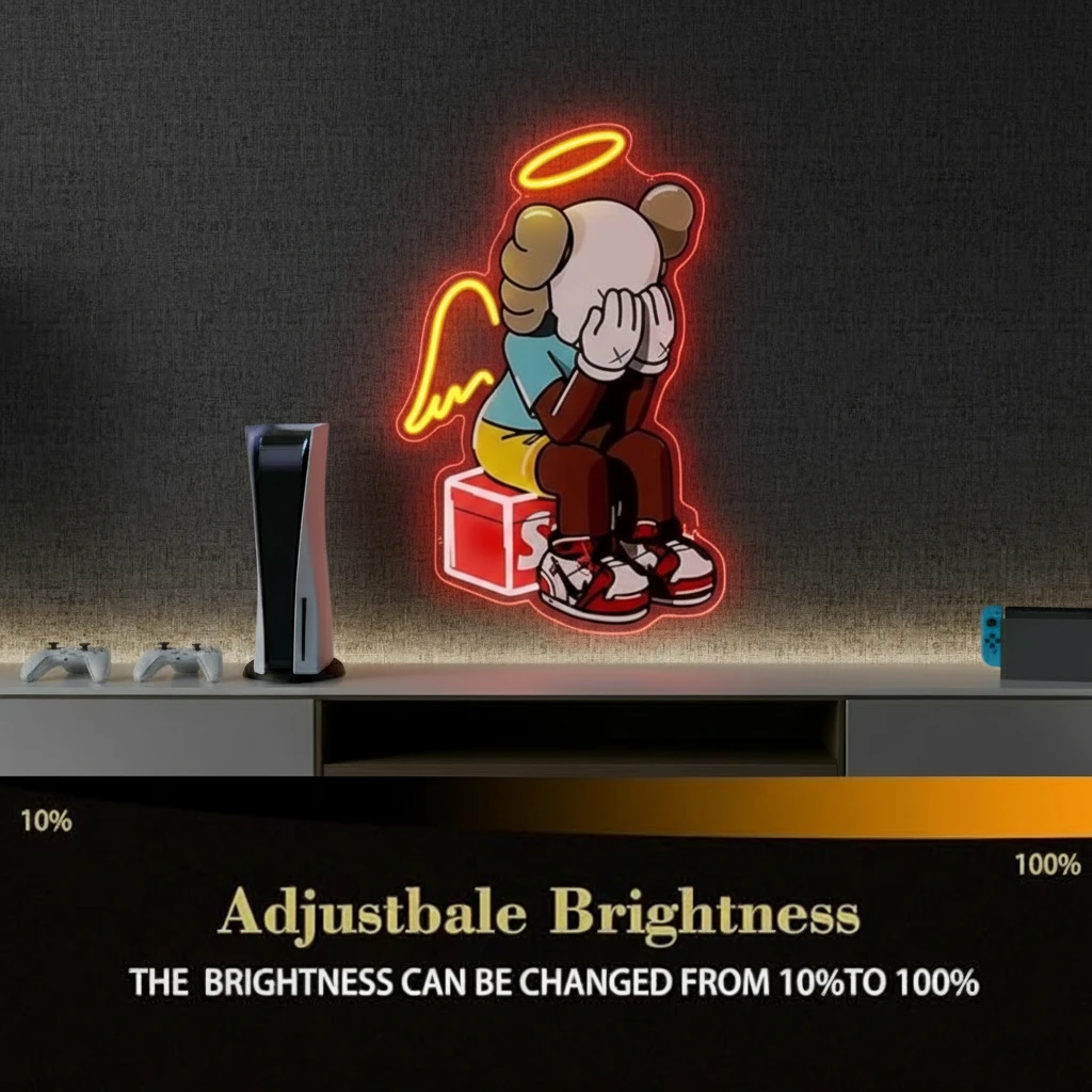 Kaws Neon Sign Bear LED Neon Sign for Wall Decor by Neonchics