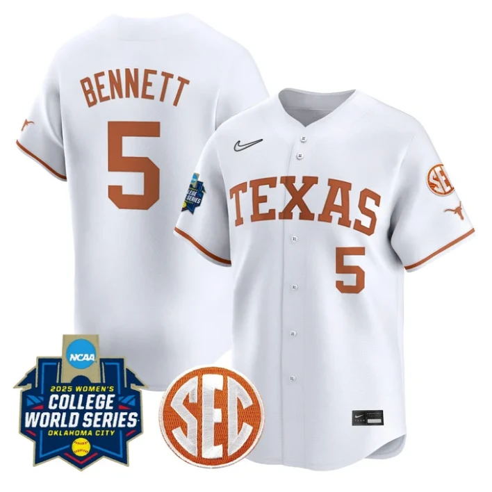 Kaydee Bennett Jersey #5 Texas Longhorns 2025 World Series Stitched White by My Store