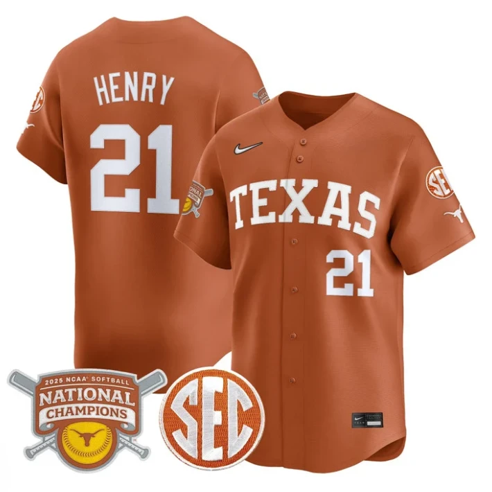Kayden Henry Jersey #21 Texas Longhorns 2025 National Champions Orange by My Store