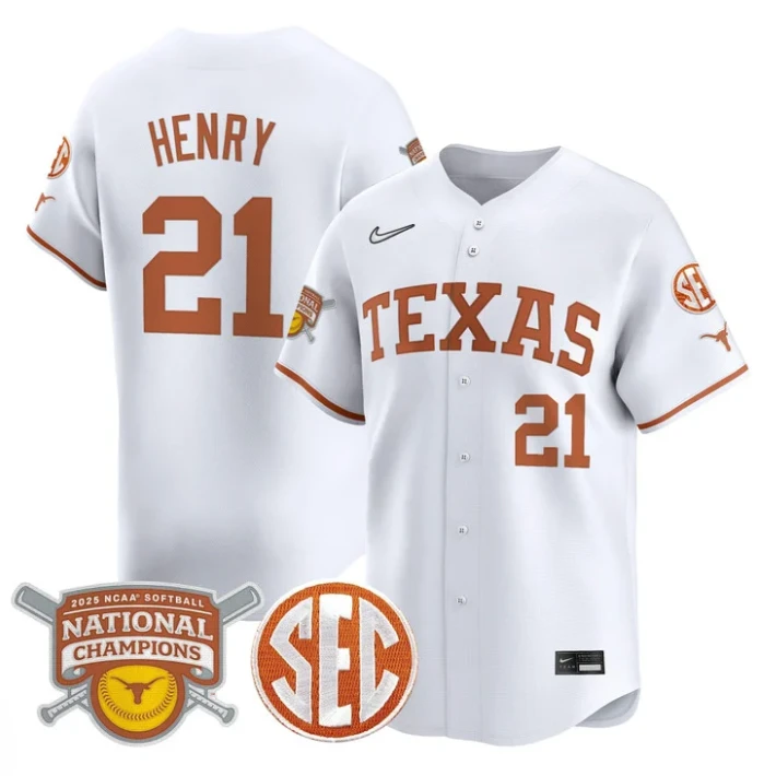 Kayden Henry Jersey #21 Texas Longhorns 2025 National Champions White by My Store