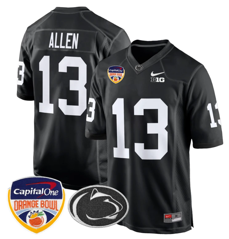 Kaytron Allen Jersey #13 Custom Penn State Orange Bowl Patch Black by My Store