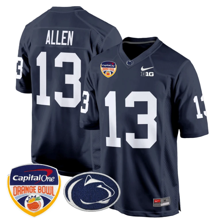 Kaytron Allen Jersey #13 Custom Penn State Orange Bowl Patch Navy by My Store