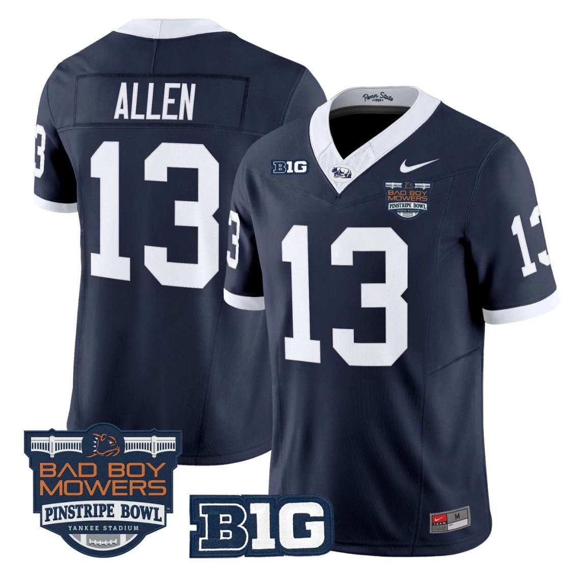Kaytron Allen Jersey #13 Penn State Throwback Pinstripe Bowl Stitched by My Store NCAA Football Jerseys